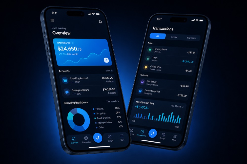 Finance mobile app example