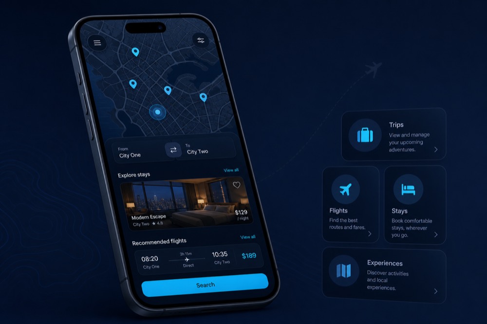 Travel mobile app example