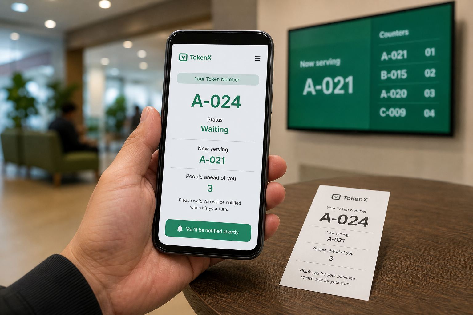 Parent checking TokenX status on phone